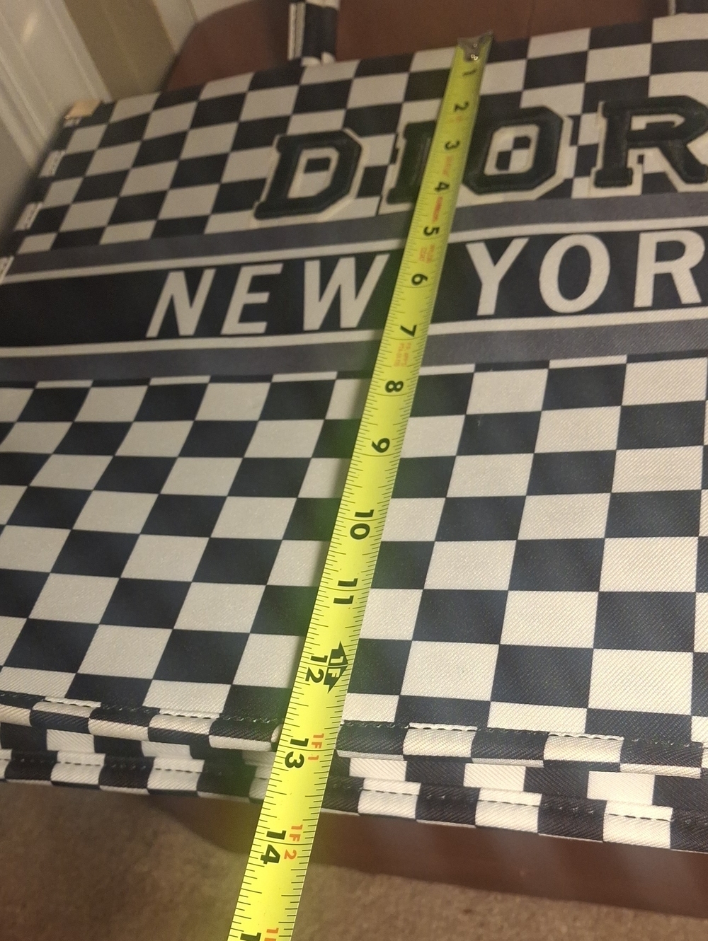 Upcycle Dior Checkerboard 'New York' Tote - Black & White - Picture 12 of 13